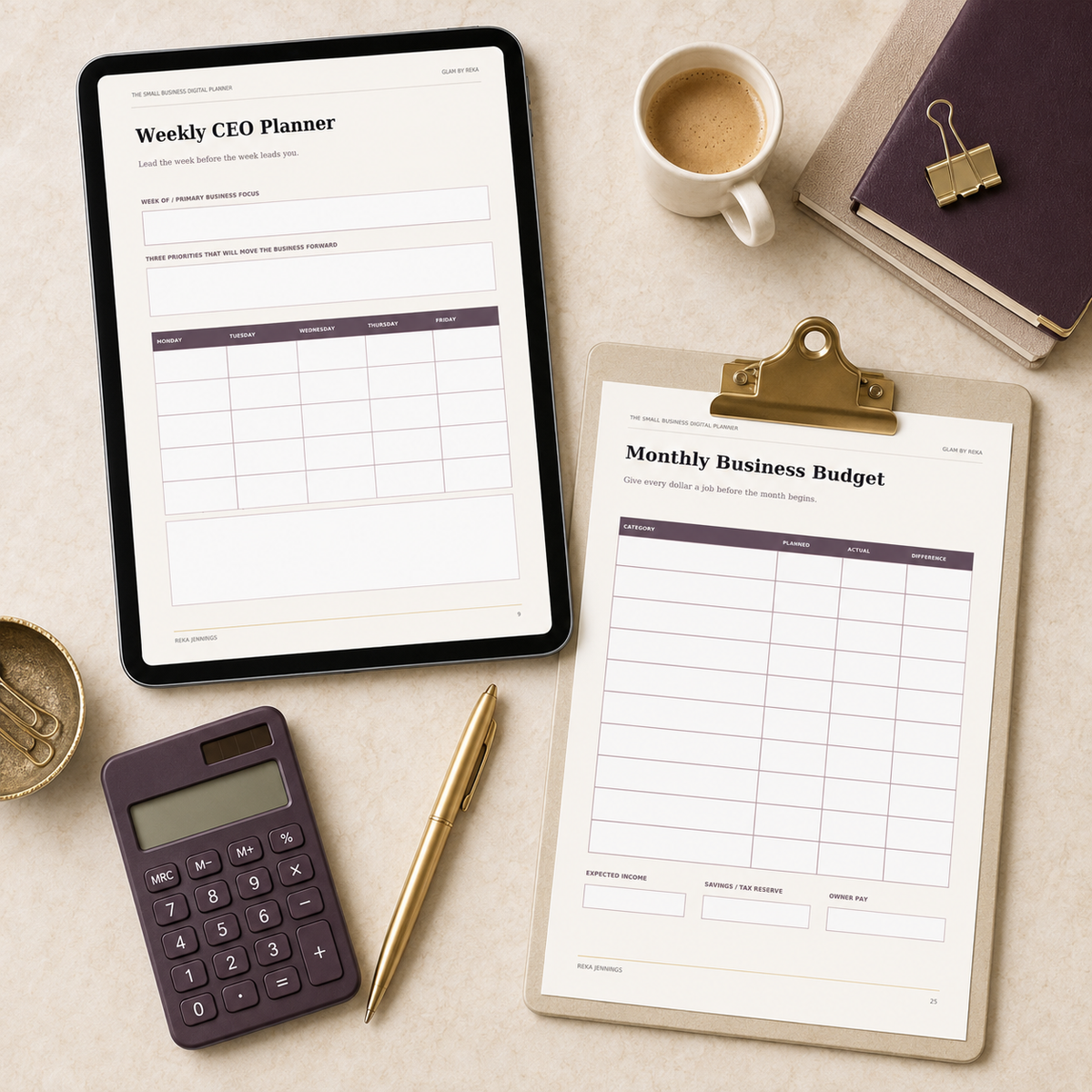 Small Business Digital Planner – Fillable Workbook PDF