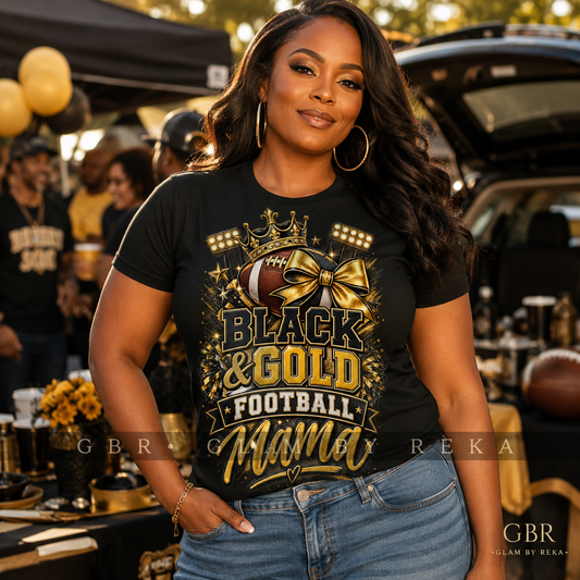 Black & Gold Football PNG Bundle | Four Game Day Designs