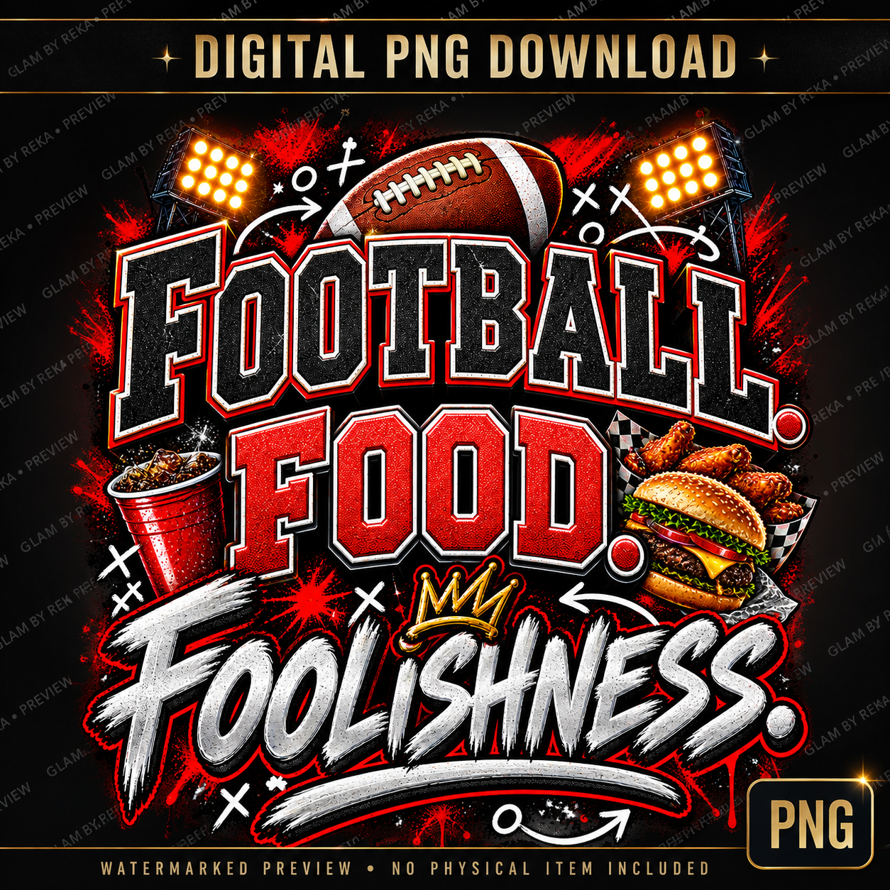 Urban Game Day PNG Bundle | 10 Football Sublimation & DTF Designs | Commercial Use Digital Download