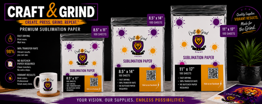 Craft & Grind Premium Sublimation Paper – 100 Sheets