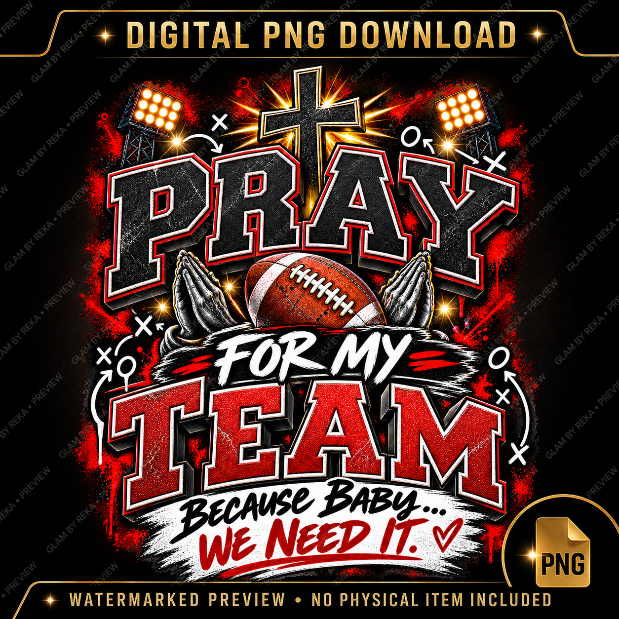 Urban Game Day PNG Bundle | 10 Football Sublimation & DTF Designs | Commercial Use Digital Download
