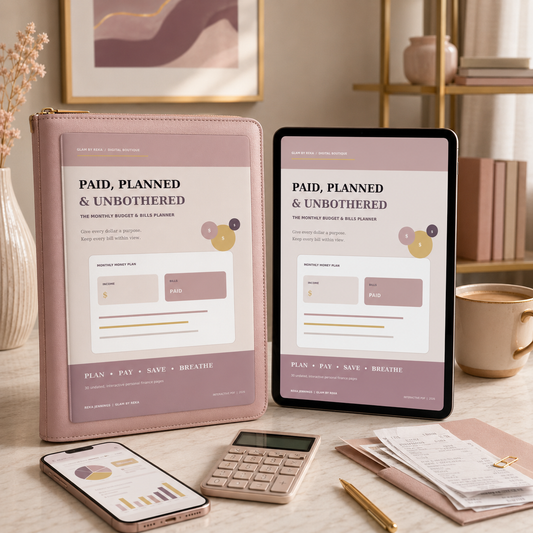 Paid, Planned & Unbothered | Monthly Budget & Bills Planner